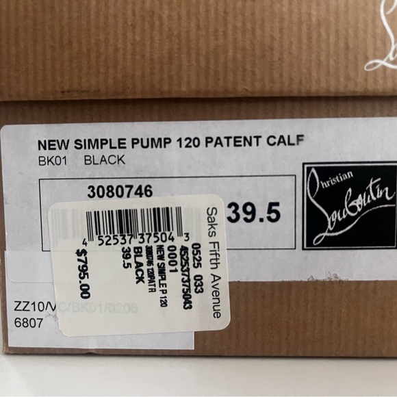 New in Box: Christian Louboutin Simple Pump 120 Patent Calf (Size 39.5) - Picture 6 of 6